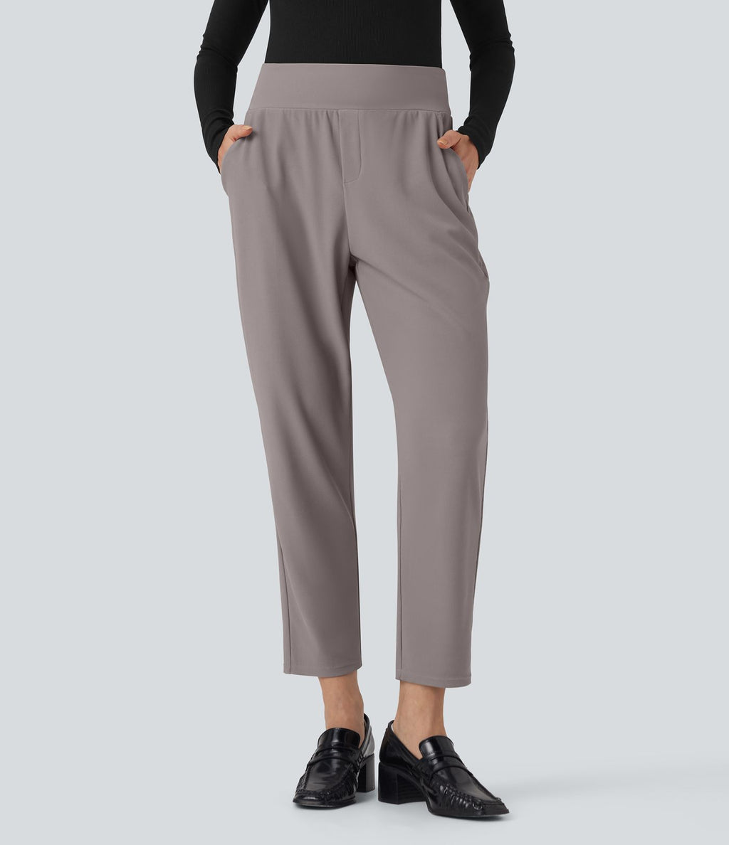 Pantalon tailleur fuselé Halara Flex™ taille mi-haute micro gaufré gainant avec poches