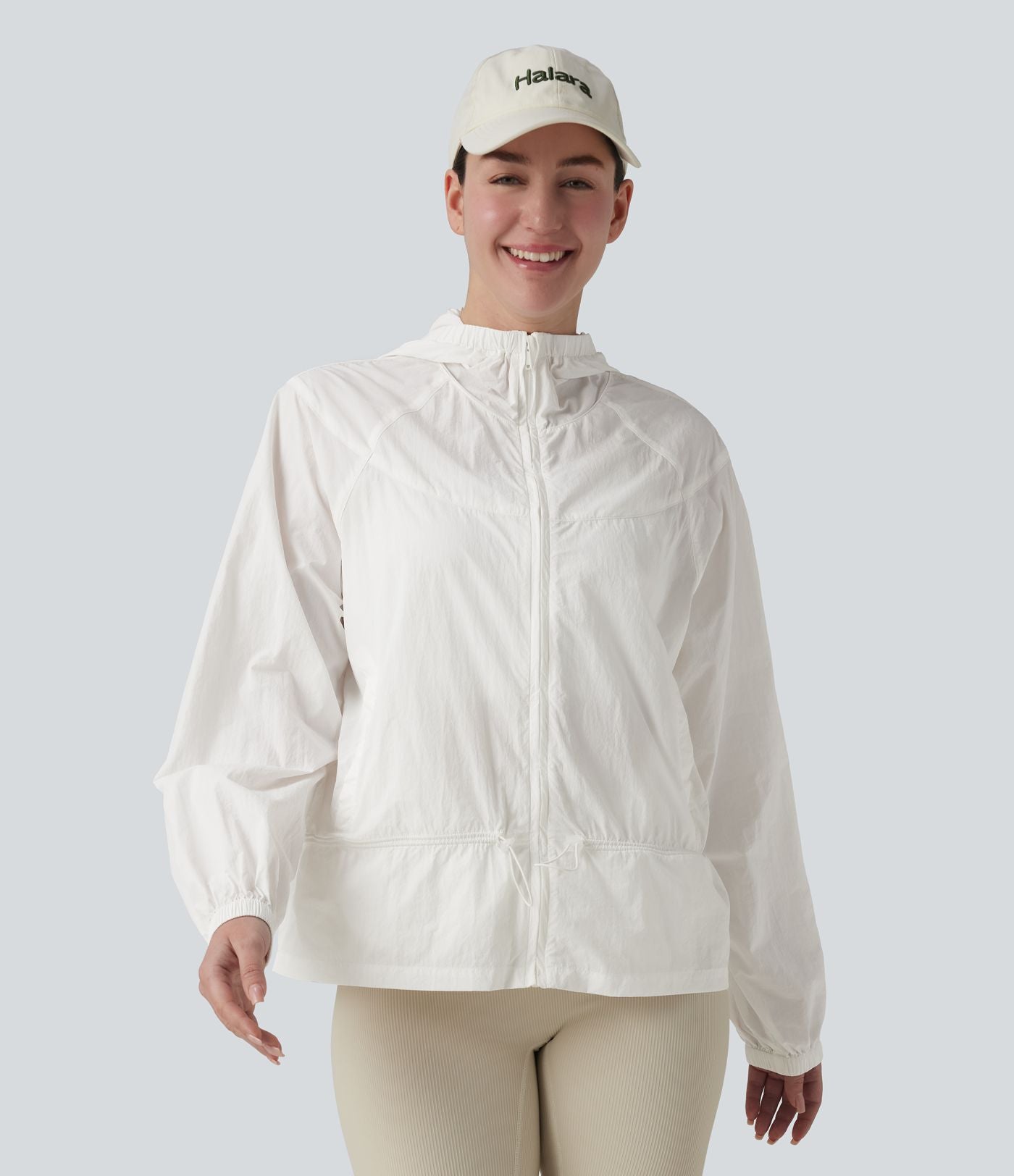 Coupe-vent casual à capuche avec cordon de serrage et poches
