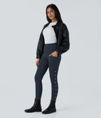 Pantalon taille haute ajusté longueur cheville avec poches décoratives DayStretch