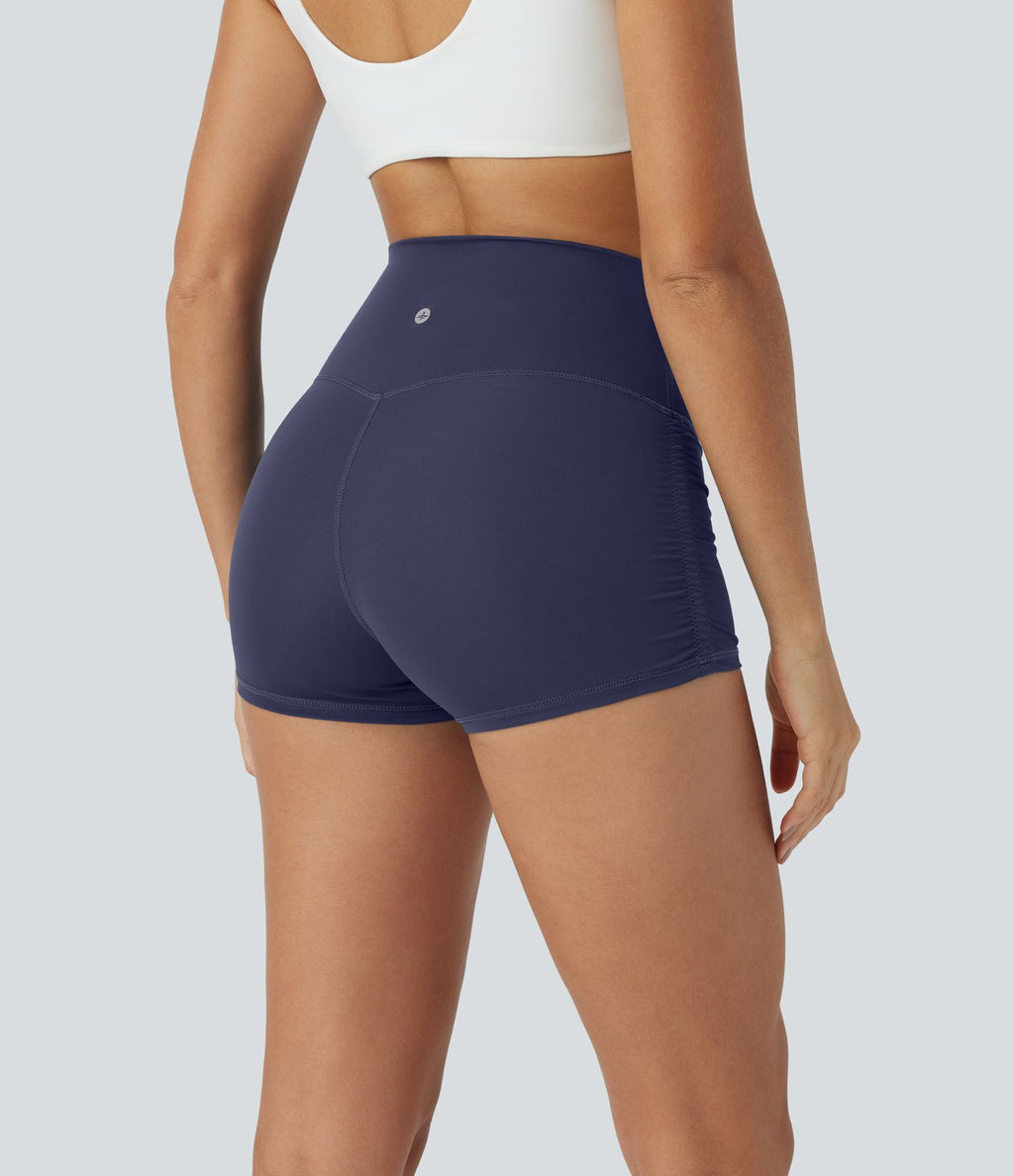 Short cycliste 6 cm de course gainant taille haute avec fronces et séchage rapide SoftlyZero™