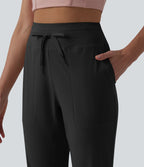 Jogging court de running taille haute froncé avec cordon de serrage et poches