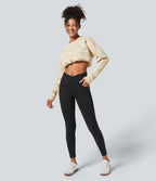 Halara Flex™ Denim Heat Legging casual 7/8 taille haute croisée avec poches