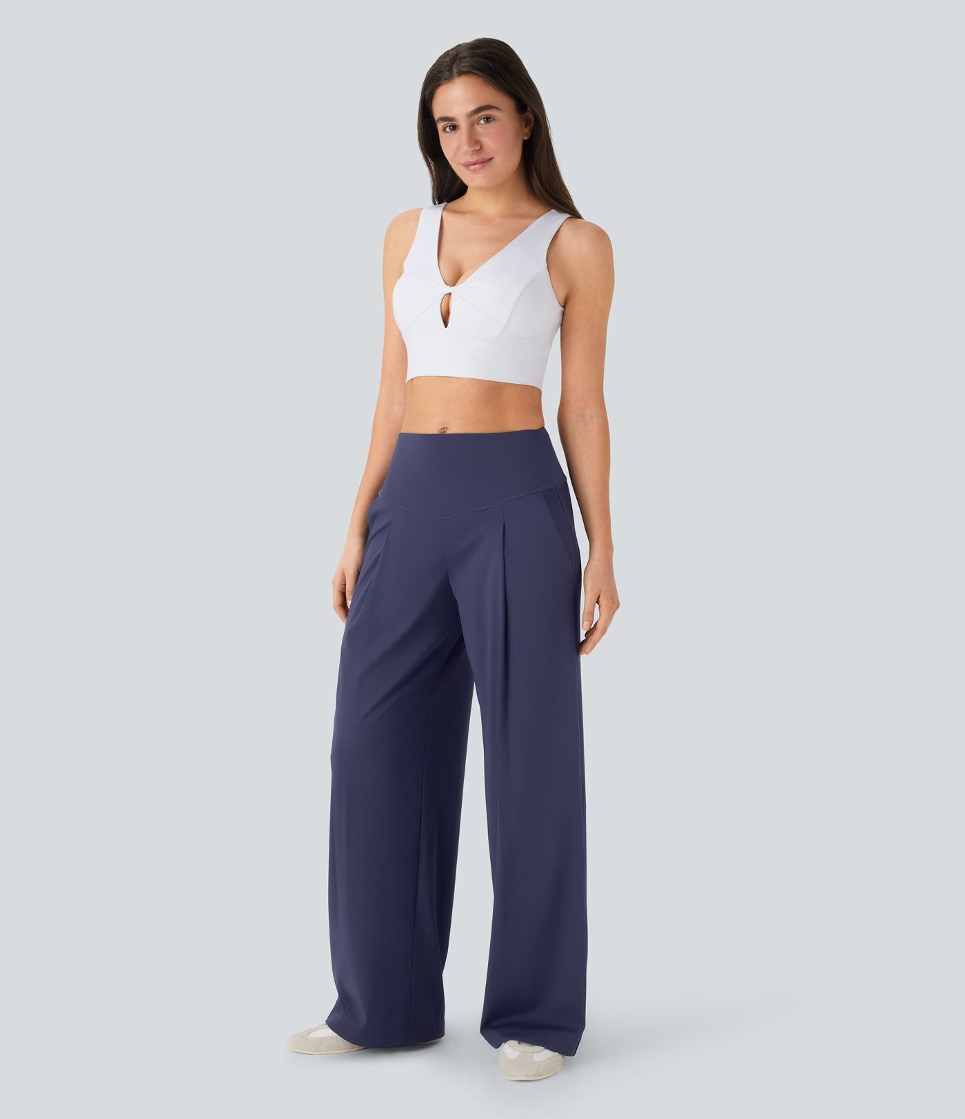Pantalon de yoga droit gainant taille haute à séchage rapide avec poches SoftlyZero™
