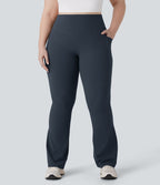 Pantalon de yoga à coupe bootcut gainant galbant taille haute grande taille avec effet scrunch et poches Halara UltraSculpt™