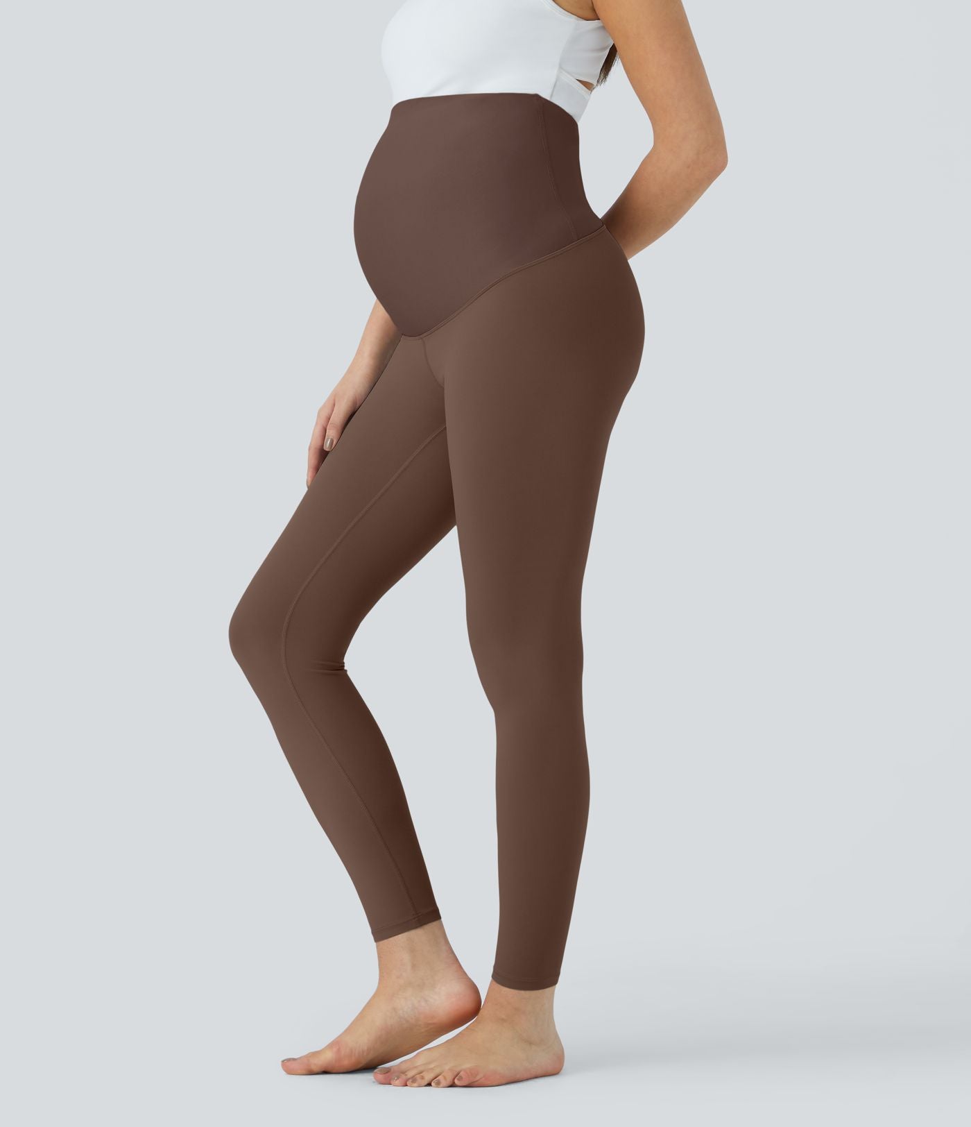 Legging 7/8 de yoga de maternité Softlyzero™ à taille très haute - Protection UPF50+