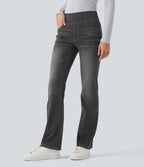 Halara Flex™ Jean bootcut décontracté extensible délavé taille haute à poches multiples