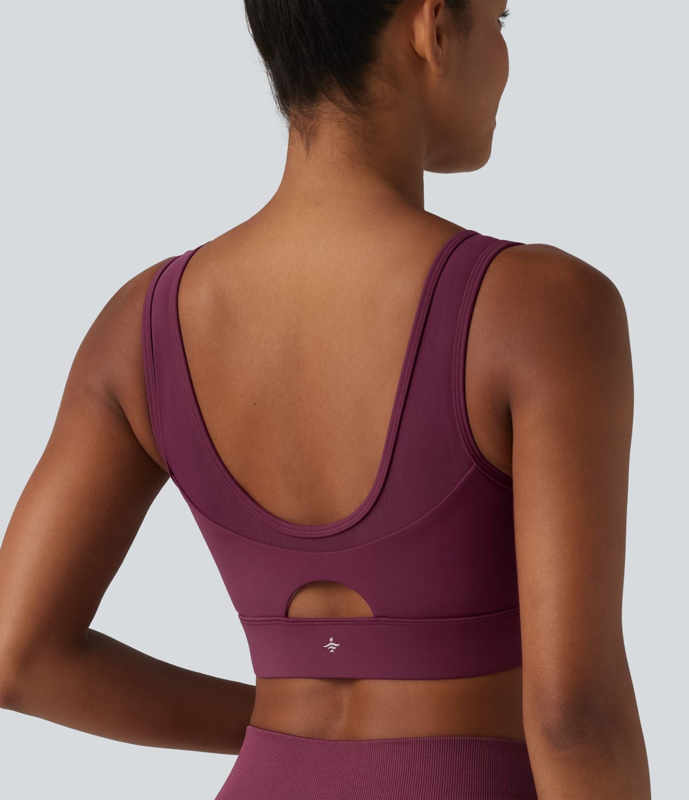 Brassière de sport SoftlyZero™ Airy effet frais InstantCool col V maintien léger avec mesh contrasté et brassière intégrée