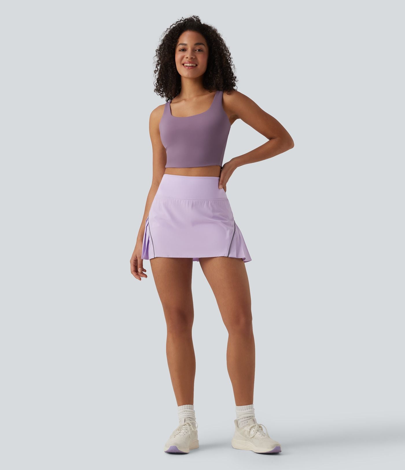Jupe de tennis mini Breezeful™ plissée 2-en-1 taille haute, réfléchissante, séchage rapide, avec poches