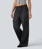 Jean décontracté Halara Flex™ cargo ample taille mi-haute avec cordon de serrage et poches