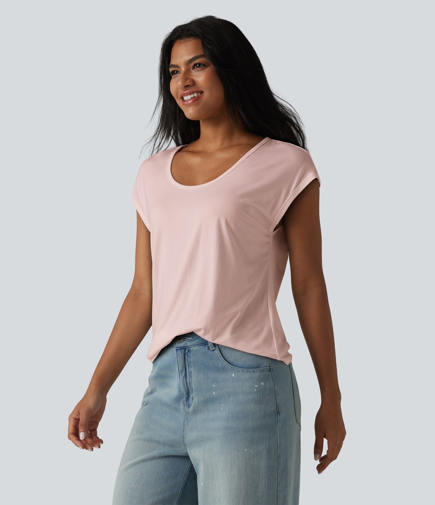 T-shirt col U manches courtes