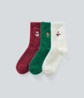 Lot de 3 paires de chaussettes Fausse Fourrure de Noël