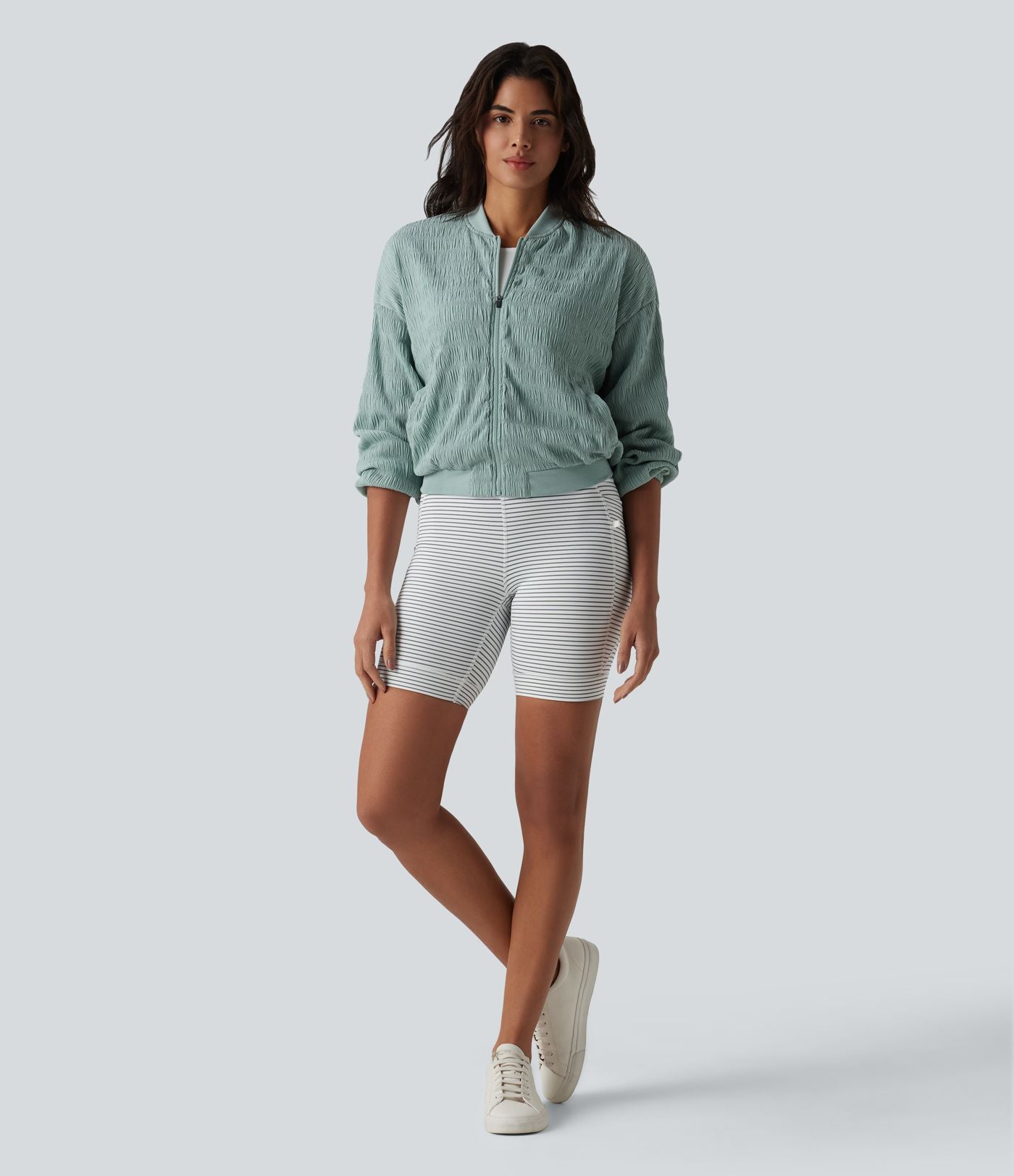 Veste bomber casual manches longues avec poches