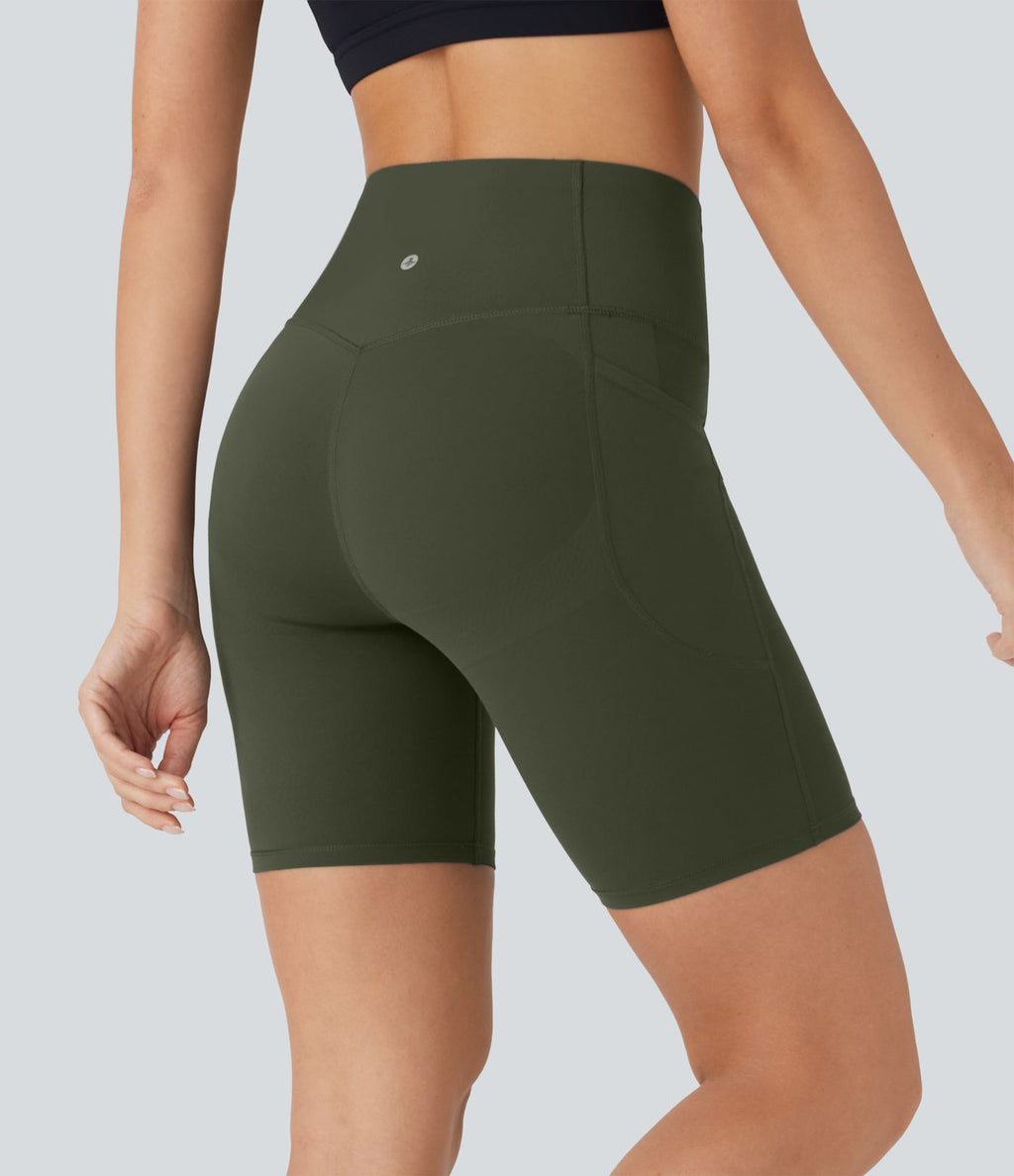 Short cycliste 17,5 cm d'entraînement gainant galbant taille haute avec poches Halara UltraSculpt™