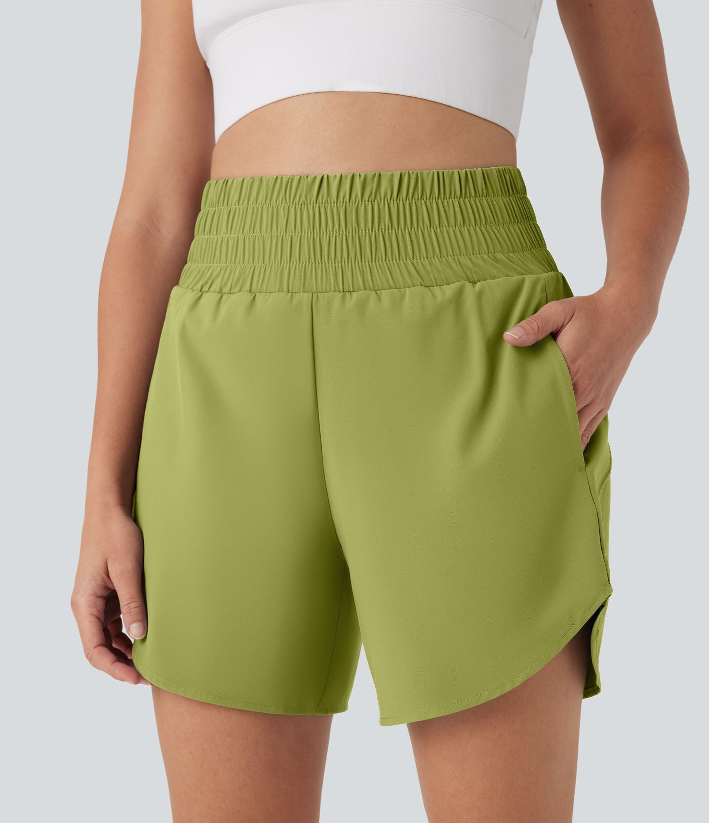 Short de course 2-en-1 Breezeful™ taille haute, poches multiples, ourlet arrondi, séchage rapide 12,5 cm - Longueur prolongée