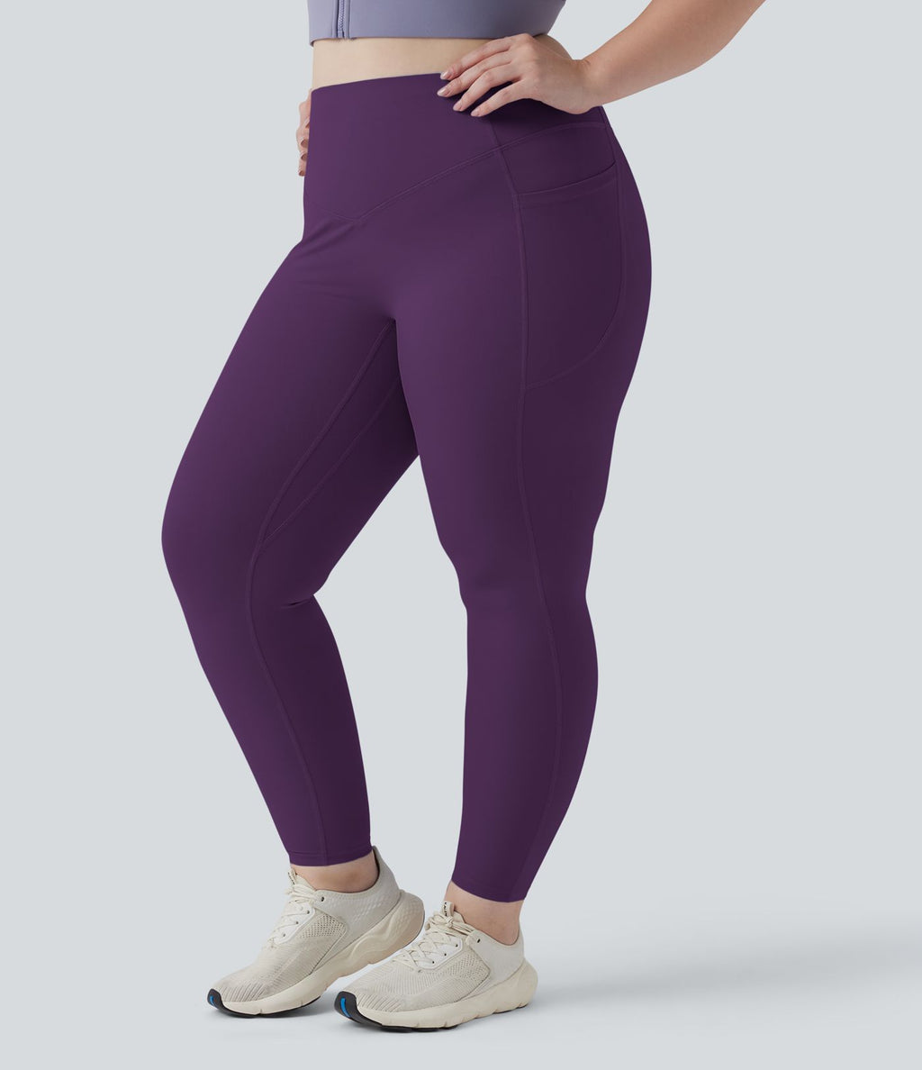 Legging d'entraînement gainant galbant taille haute grande taille avec effet scrunch et poches Halara UltraSculpt™