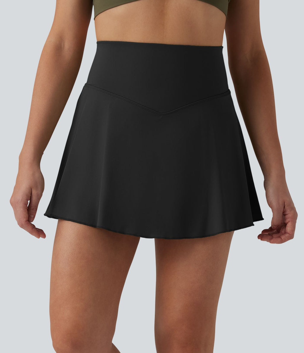 Jupe-short de tennis mini SoftlyZero™ Airy 2-en-1 gainante taille haute effet frais InstantCool avec poches, protection solaire UPF50+