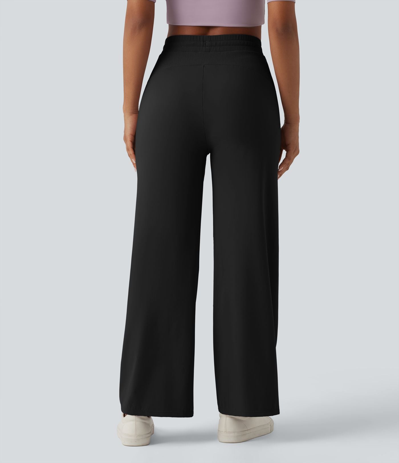 Pantalon ample décontracté SoftlyZero™ Airy taille haute avec cordon de serrage côtes contrastantes effet frais InstantCool et poches, protection solaire UPF50+