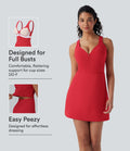 Robe de sport yoga 2-en-1 SoftlyZero™ Plush push-up coques moulées fermeture éclair avec poches édition Easy Peasy E-G