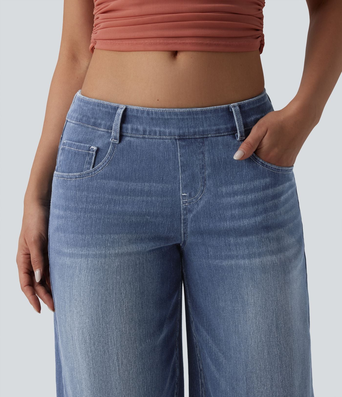 Jean large décontracté Halara Flex™ taille basse avec poches