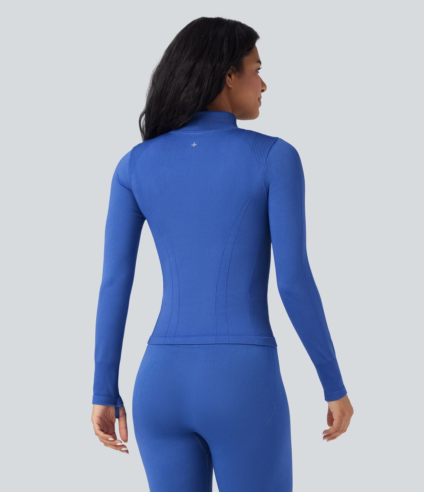 Veste yoga col montant à manches longues avec passants pouces sans couture OneForm Seamless Flow