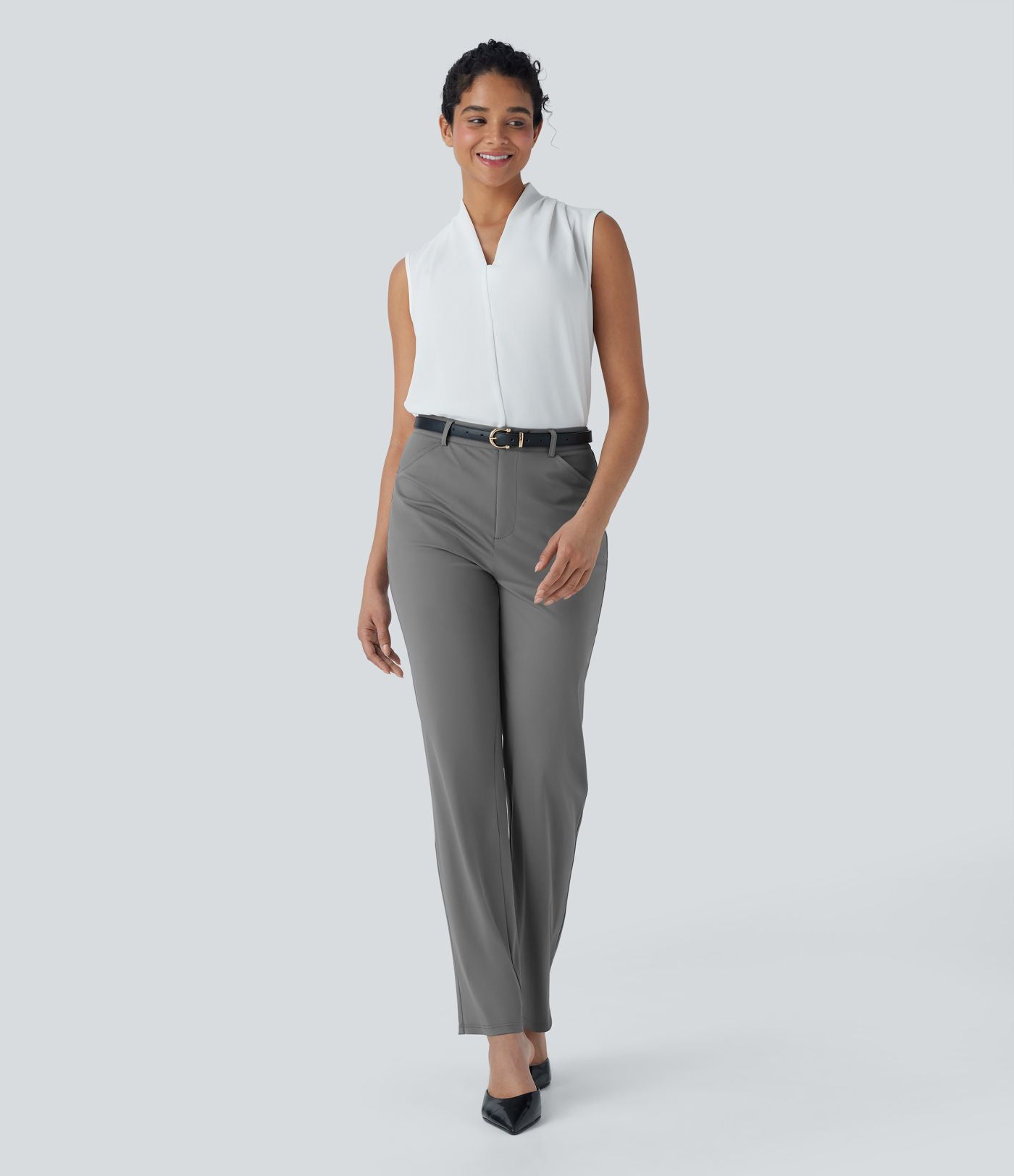 Pantalon de costume effet frais InstantCool à taille mi-haute avec poches latérales