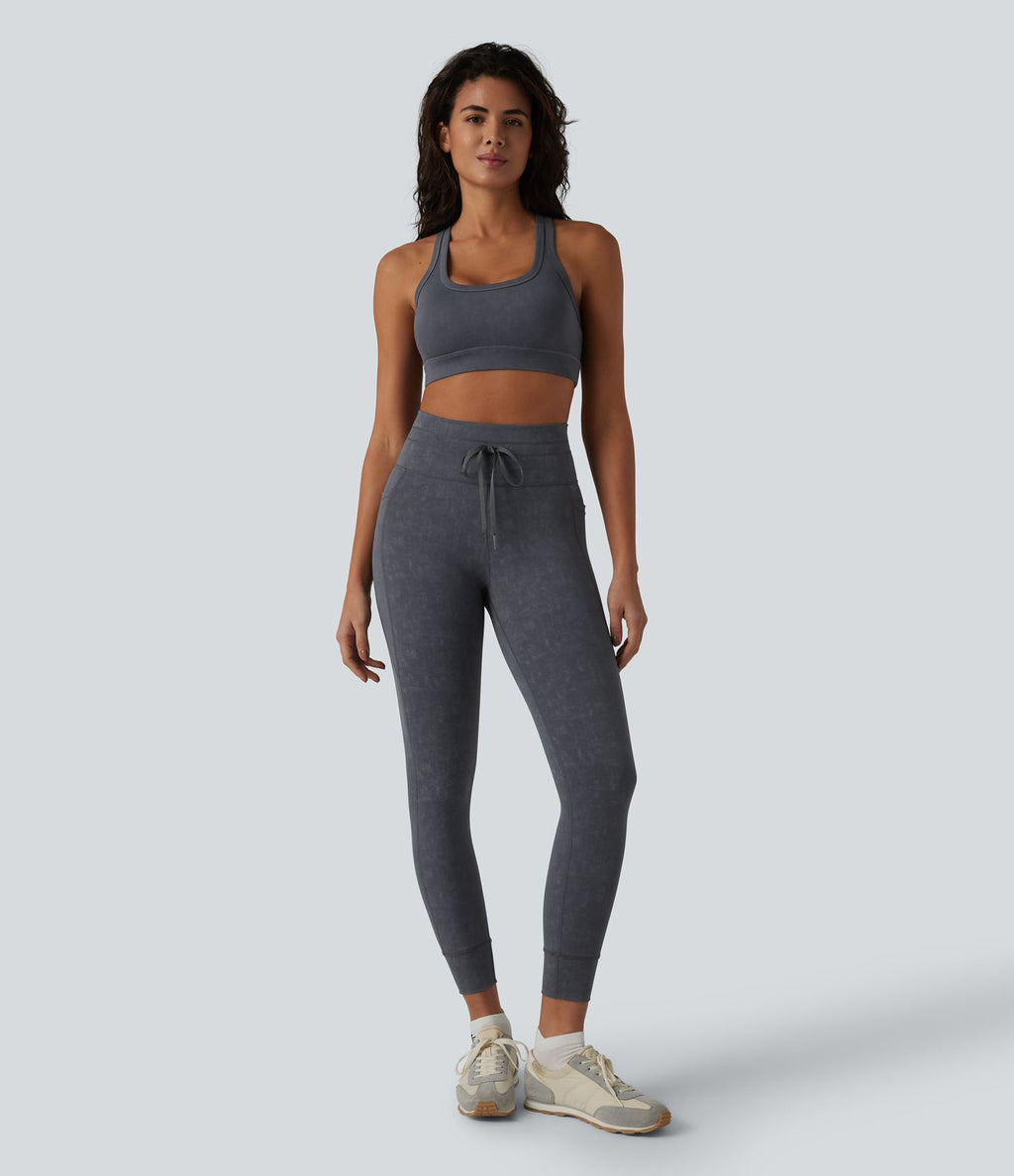 Brassière de sport col U dos nageur maintien léger