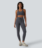 Brassière de sport col U dos nageur maintien léger