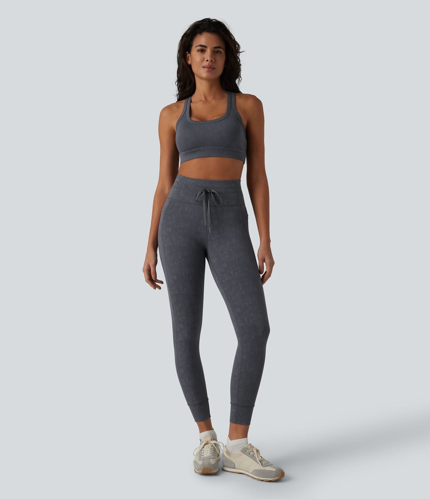 Brassière de sport col U dos nageur maintien léger