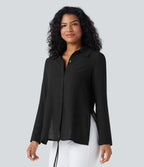 Chemise tailleur portefeuille manches longues avec lien dos