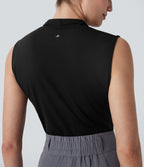 Blouse de travail Softlyzero™ Airy col V zippée sans manches Cool Touch - UPF50+