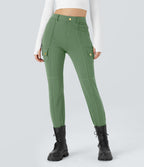 Pantalon cargo ajusté uni taille haute DayStretch avec poches zippées