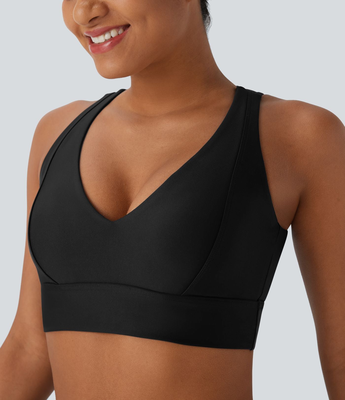 Brassière de sport yoga soutien souple brillant bonnets A-D