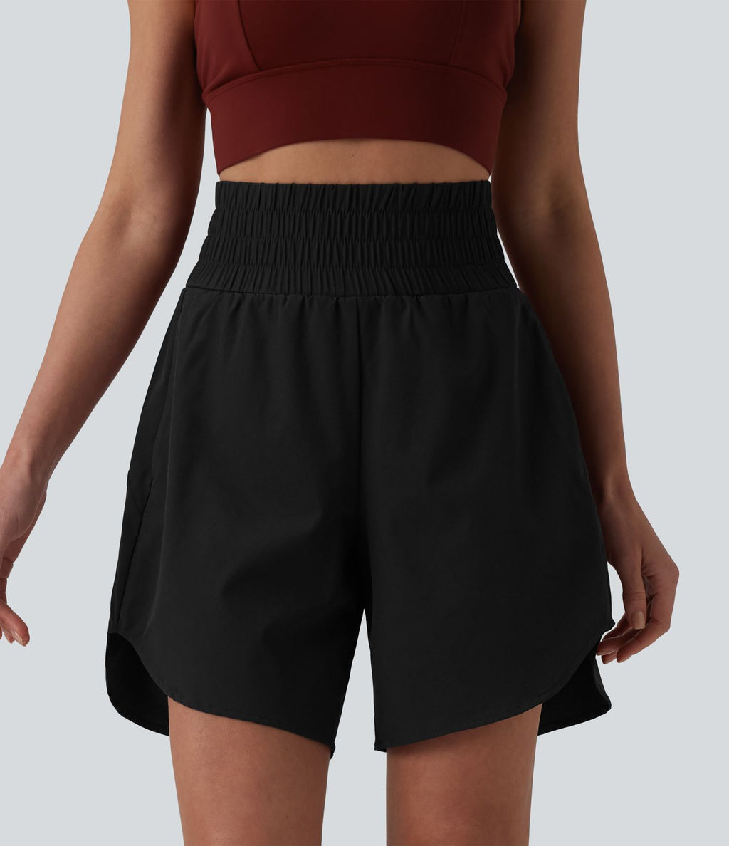 Breezeful™ Short running 2-en-1 séchage rapide taille haute à ourlet arrondi 17,5 cm avec poches