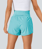 Short 7,5cm Yoga 2 en 1 Super Taille Haute Poches Arrière Poches Cachées Latérales