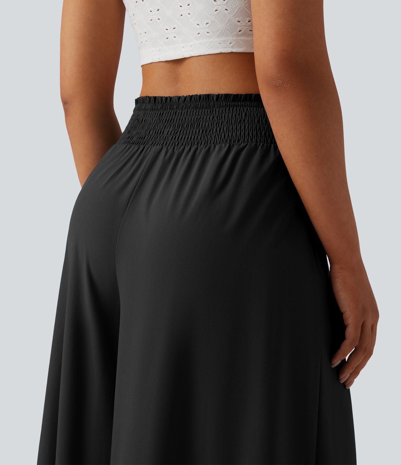 Pantalon fluide Breezeful™ taille haute à séchage rapide avec fronces, nœud devant et poches