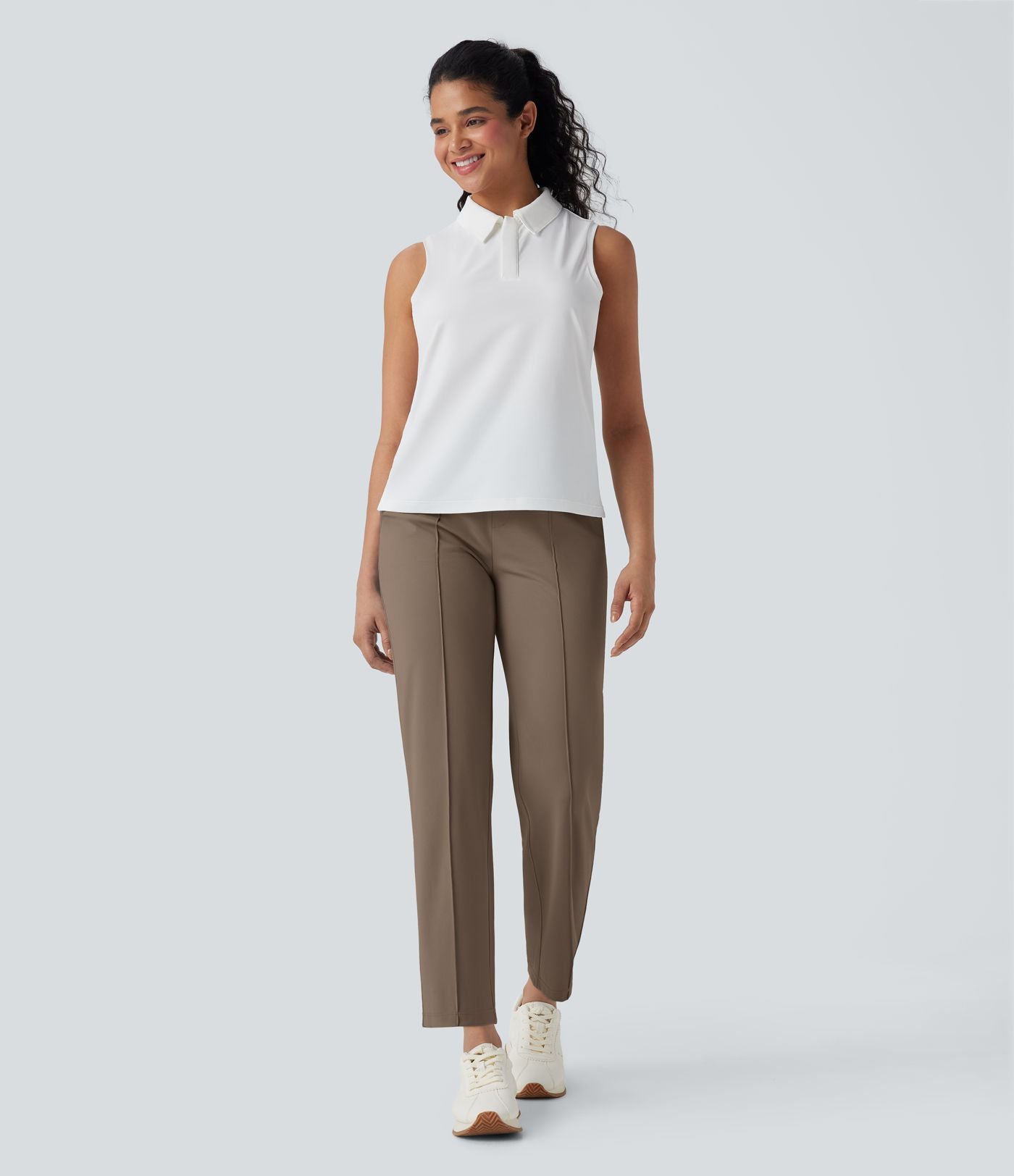 Pantalon de golf séchage rapide, taille mi-haute, avec poches et poche tee, UPF40+