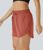 Short 12,5cm Running Fluide 2 en Taille Mi-Haut Cordon de Serrage Mesh Contrastant