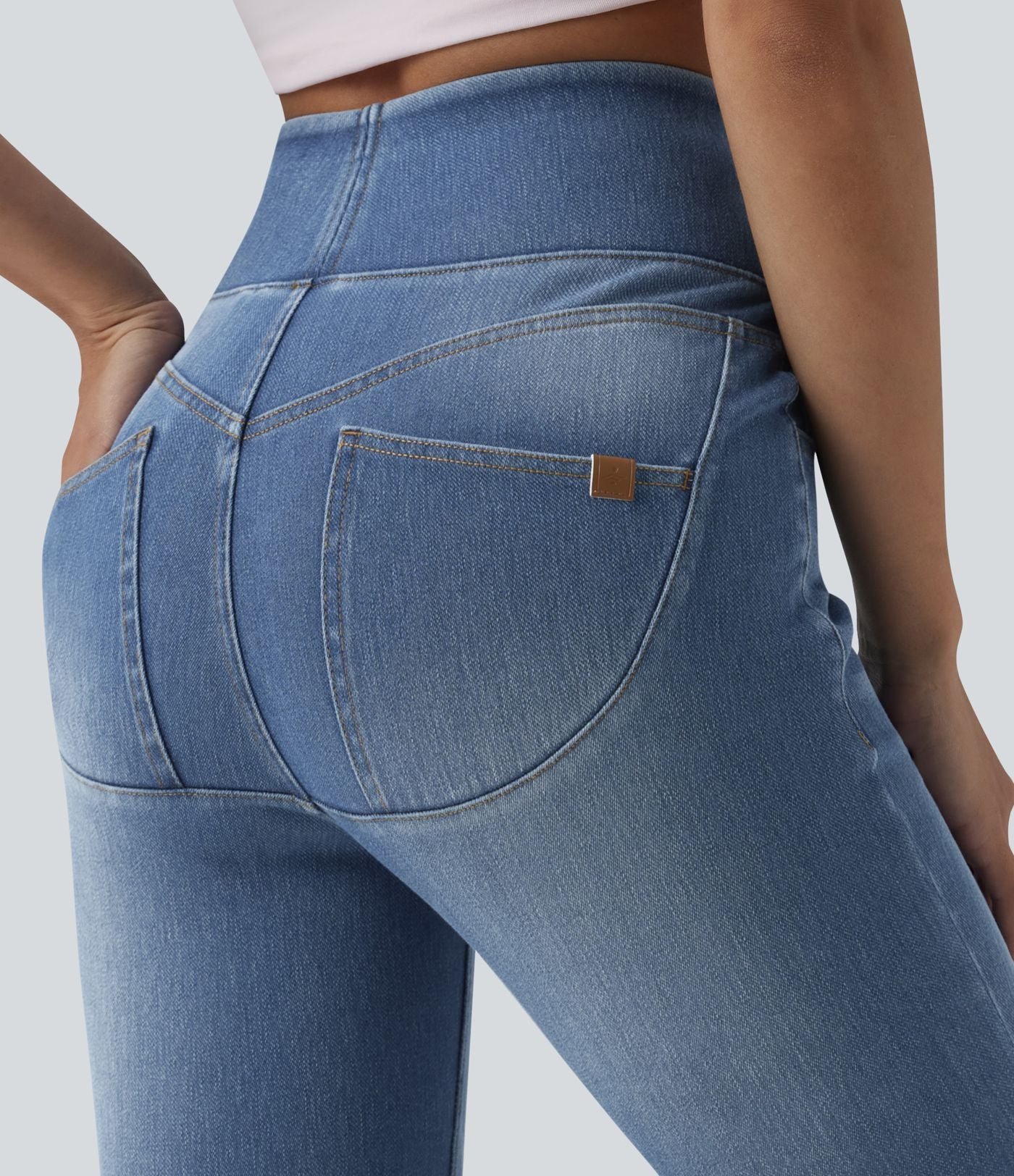 Jean skinny 7/8 casual taille haute Halara Flex™ avec poches
