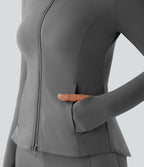 Veste d'équitation ajustée Softlyzero™ avec col montant, passe-pouces, poches, plis et fermeture éclair - Protection UPF50+