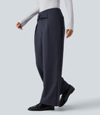 Pantalon tailleur thermique SoftlyZero™ Plush coupe droite taille mi-haute avec poches