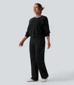 Pantalon décontracté DayStretch taille mi-haute coupe droite avec poches