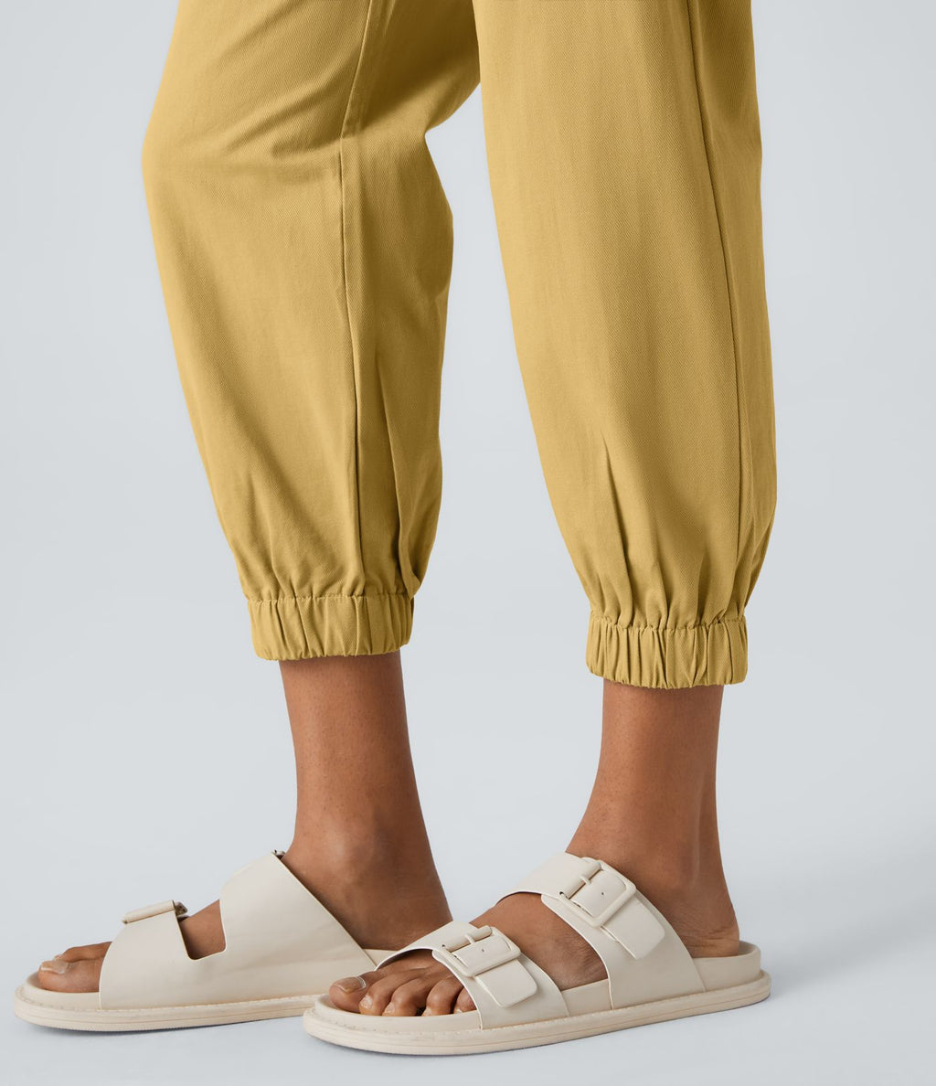 Joggings décontractés à taille mi-haute avec poches