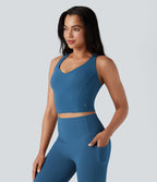 Débardeur yoga Halara UltraSculpt™ 2-en-1 push-up col V profond dos croisé