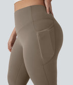 Pantalon de yoga à coupe bootcut gainant taille haute grande taille avec poches Halara UltraSculpt™