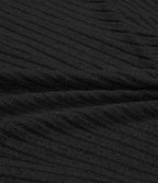 Robe longue côtelée col montant ceinturée manches longues