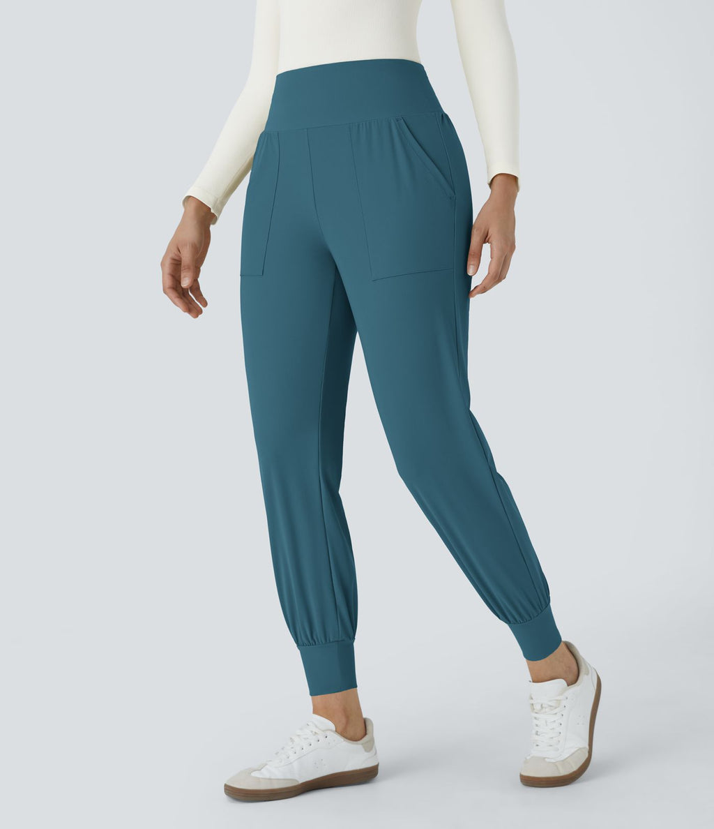 Jogging Casual Uni Taille Haute Poche Latérale