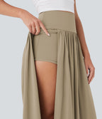 Jupe maxi fluide 2-en-1 gainante taille haute à séchage rapide Breezeful™