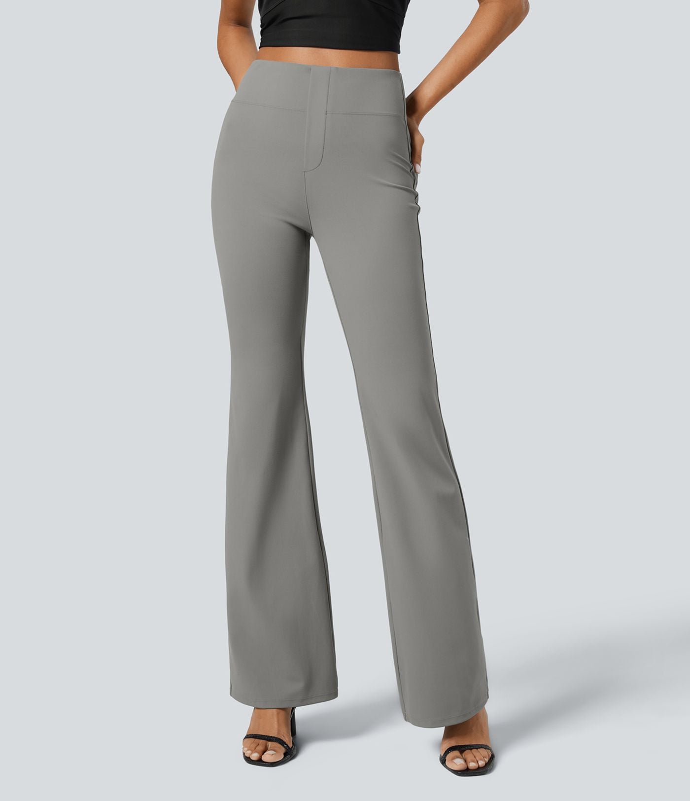 Pantalon tailleur légèrement évasé taille haute avec poches arrière Halara Flex™
