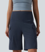 Short cargo yoga ample taille mi-haute avec poches