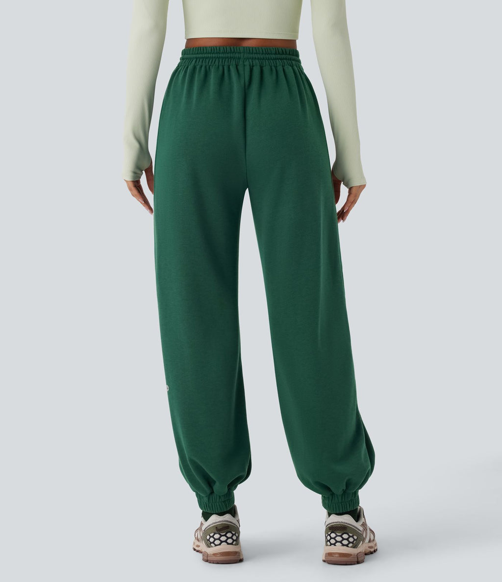 Jogging de running taille haute avec poches et cordon de serrage